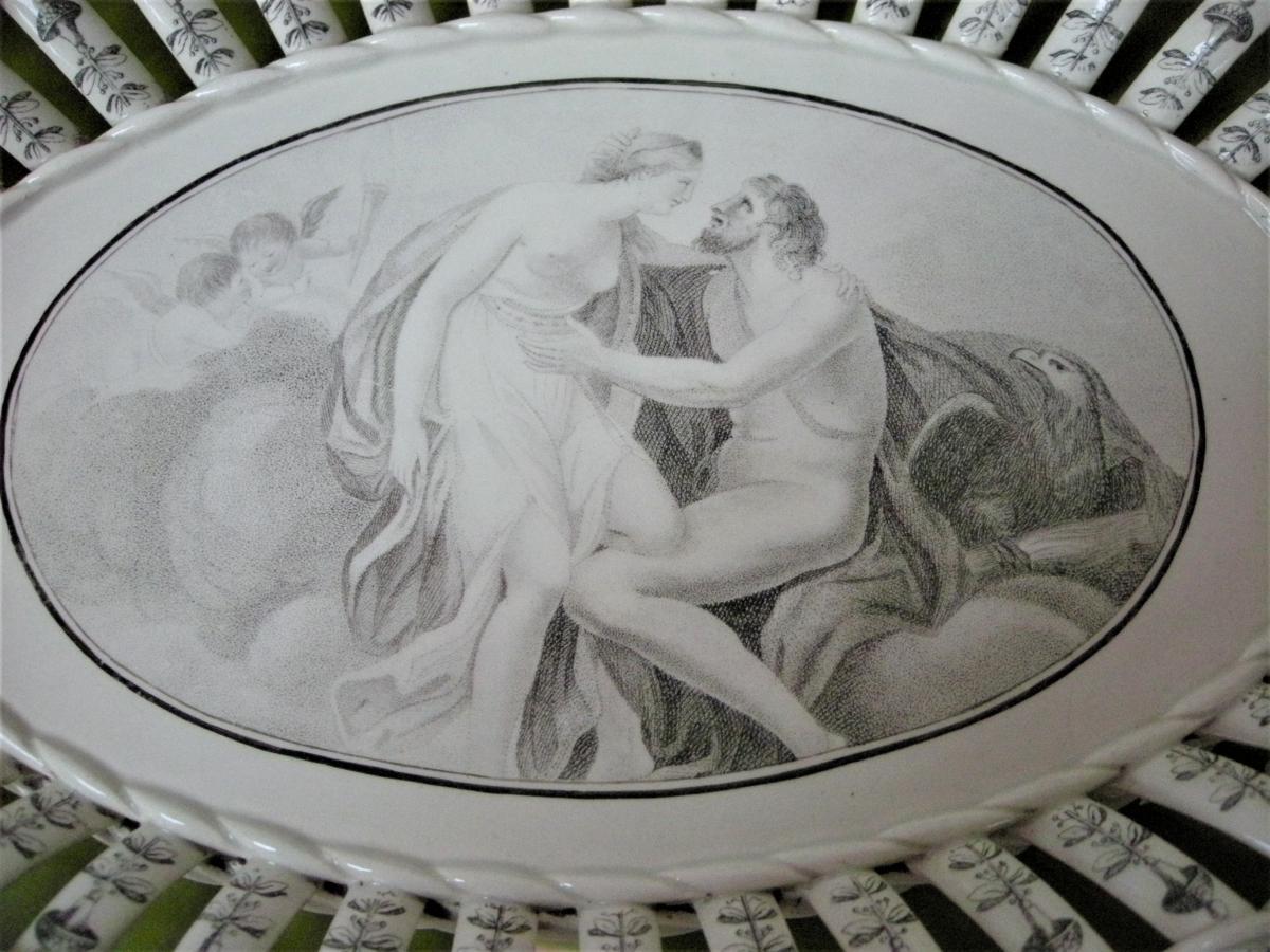 Corbeille Faience Fine Decor Antique Vers 1814 Signee Creil-photo-8