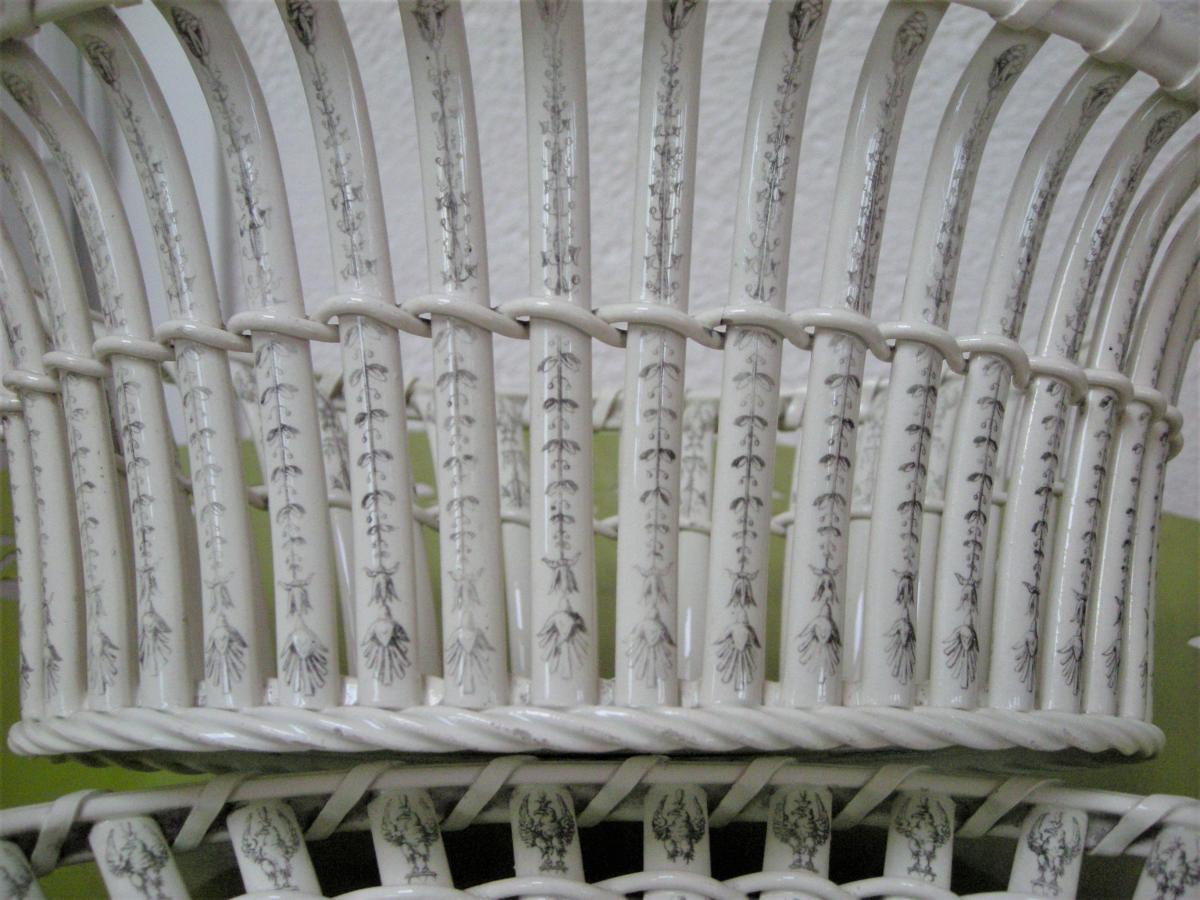 Corbeille Faience Fine Decor Antique Vers 1814 Signee Creil-photo-4