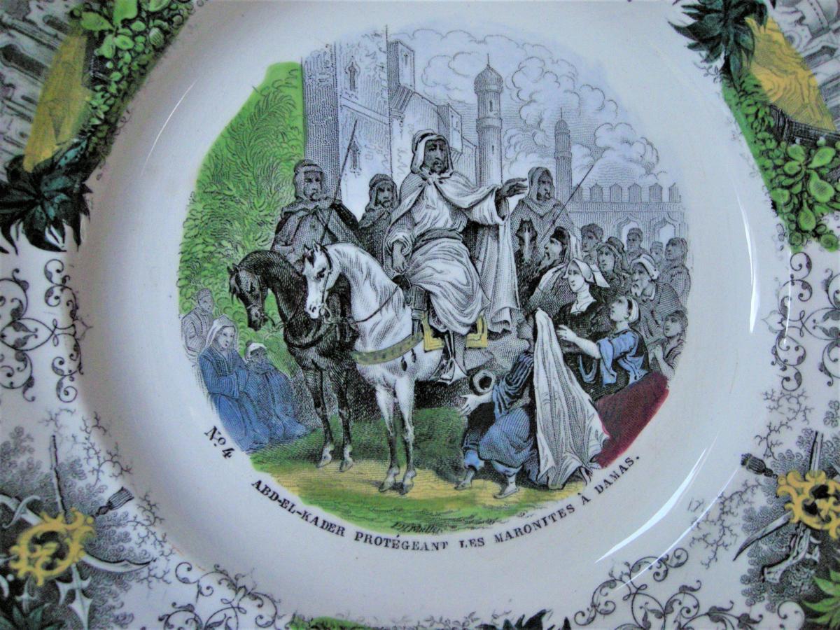 4 Assiettes Polychromes Concernant La Syrie De Creil Montereau-photo-4