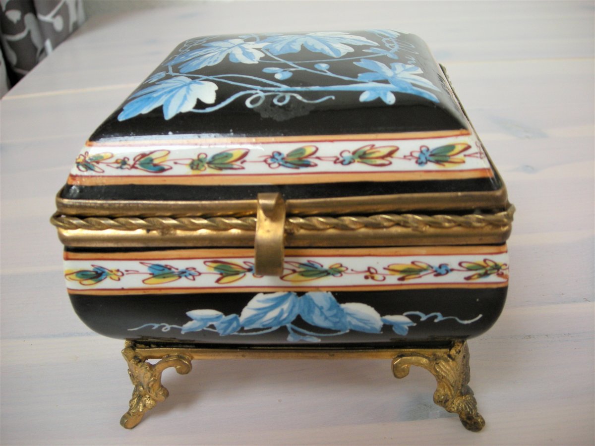 Jewelery Box In Faience 1841 From Montereau-photo-6