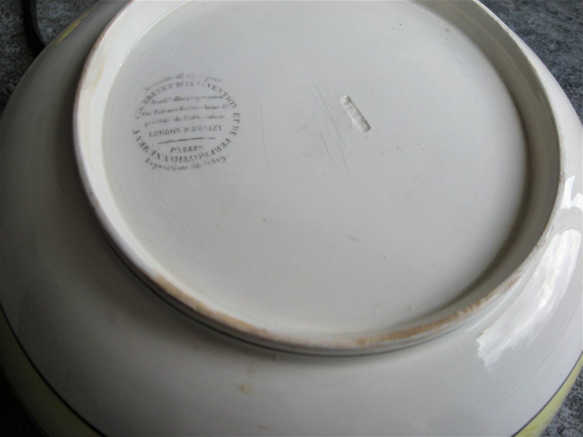 Round And Hollow Dish In Fine Earthenware Decor Grisaille De Creil Around 1818-photo-3