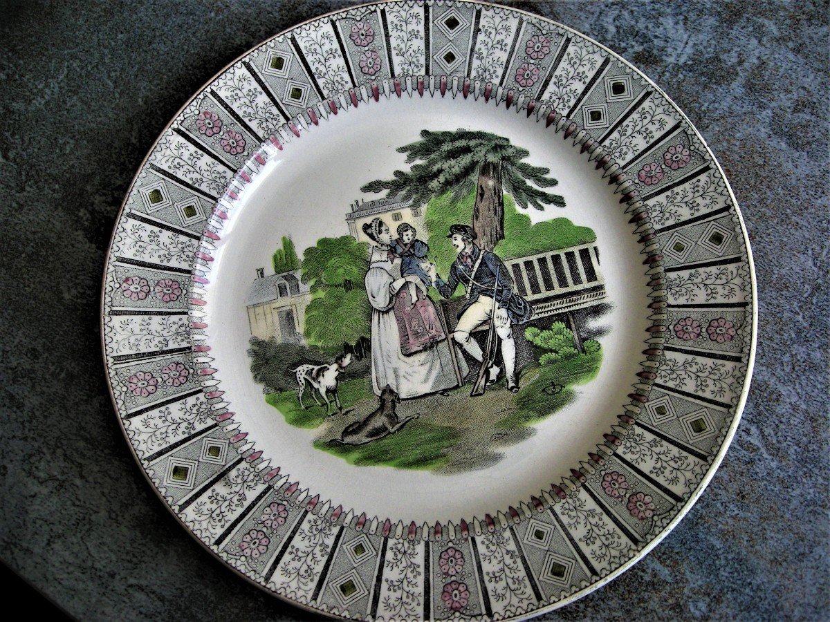 6  ASSIETTES  PORCELAINE  OPAQUE  1839  DECOR -photo-1