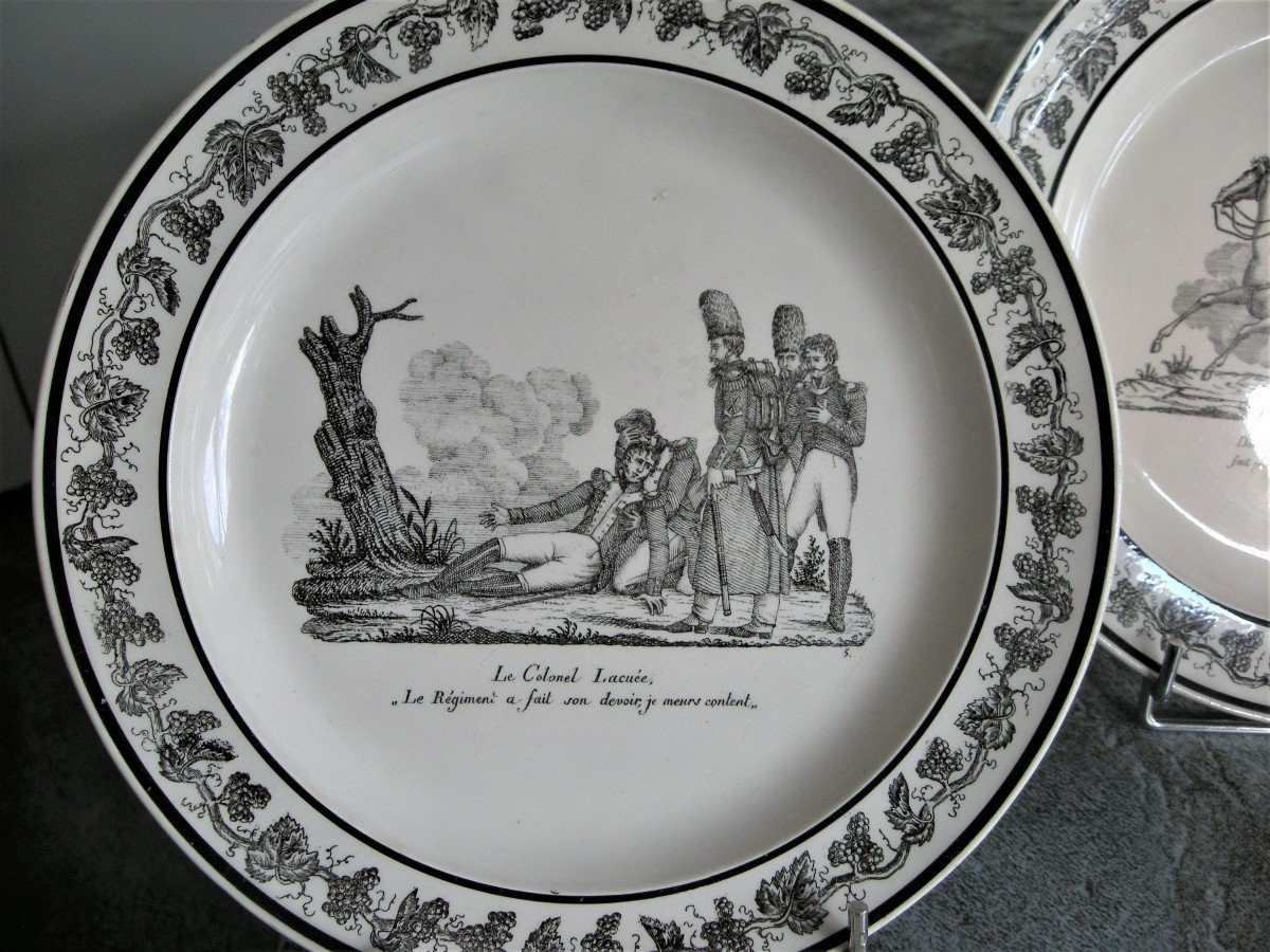 5 Plates On Napoleonic Battles Signed Choisy Le Roi-photo-3