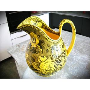 Broc  Faience  Fine  Jaune  1834  Signature  Creil