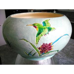 Cache - Pot Japanese Enamels From The Manufacture Of Gien