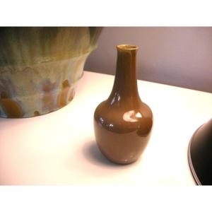Vase  En  Grès  Période  Japonisante  d'  Auguste   Delaherche
