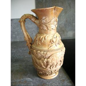 Pitcher Gres Decor Hunting Artist Follower Of Ziegler