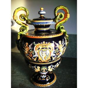 Vase  Decor  Renaissance  Italienne  XXème  Gien