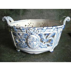 19th Century Faience Basket By Charles And Emile Galle