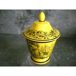 Sugar Bowl In Fine Yellow Earthenware 1820 From Montereau