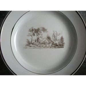 Assiette  Faïence  début  XIXème  TOUL  BELLEVUE