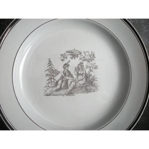 Assiette  Faïence  début  XIXème  TOUL  BELLEVUE