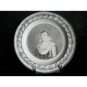 Assiette  Faïence Fine  1810  portrait  Napoléon  Bonaparte  de  Creil