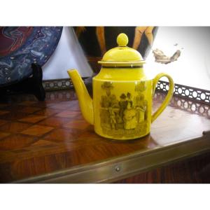 Théière  Faïence  Fine  Jaune  1825  Manufacture  de  Montereau
