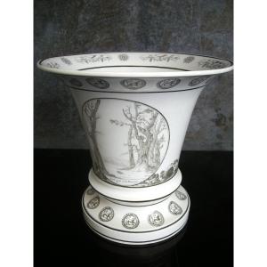 SAS - MUIK   en  Faïence  Fine   1808  décor  " Fables "  signé   CREIL