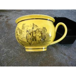 Fine Yellow Earthenware Chocolate Cup Decorated With The 