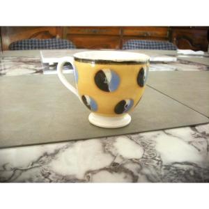 Tasse Faïence XIXème décor Oeil de Perdrix Creil et Montereau