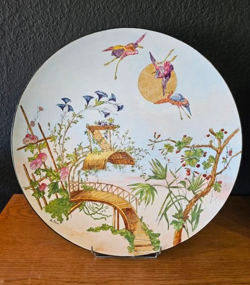 Important Pair Of Ceramic Dishes With Asian Decor-photo-4