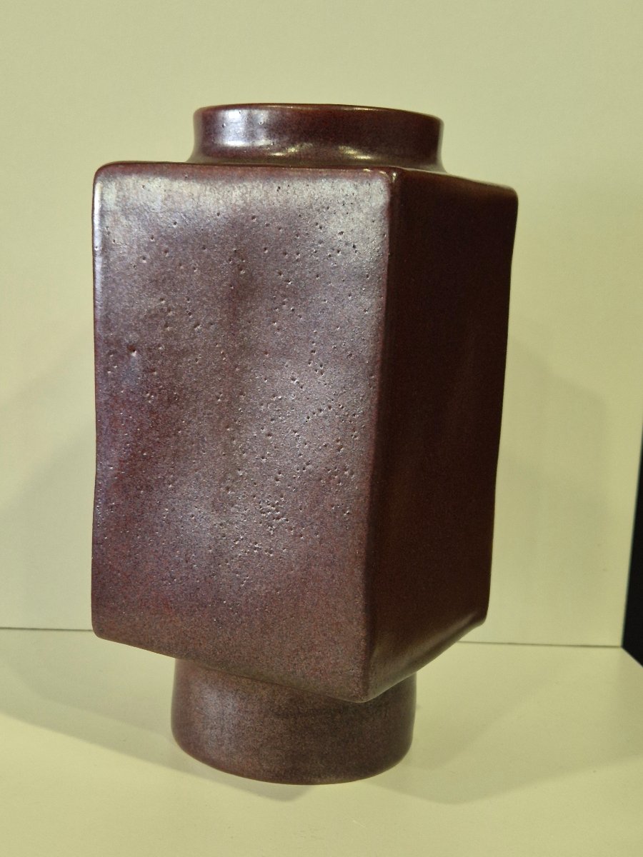 TIM et JACQUELINE ORR. VASE EN PORCELAINE EMAILLÉE-photo-2
