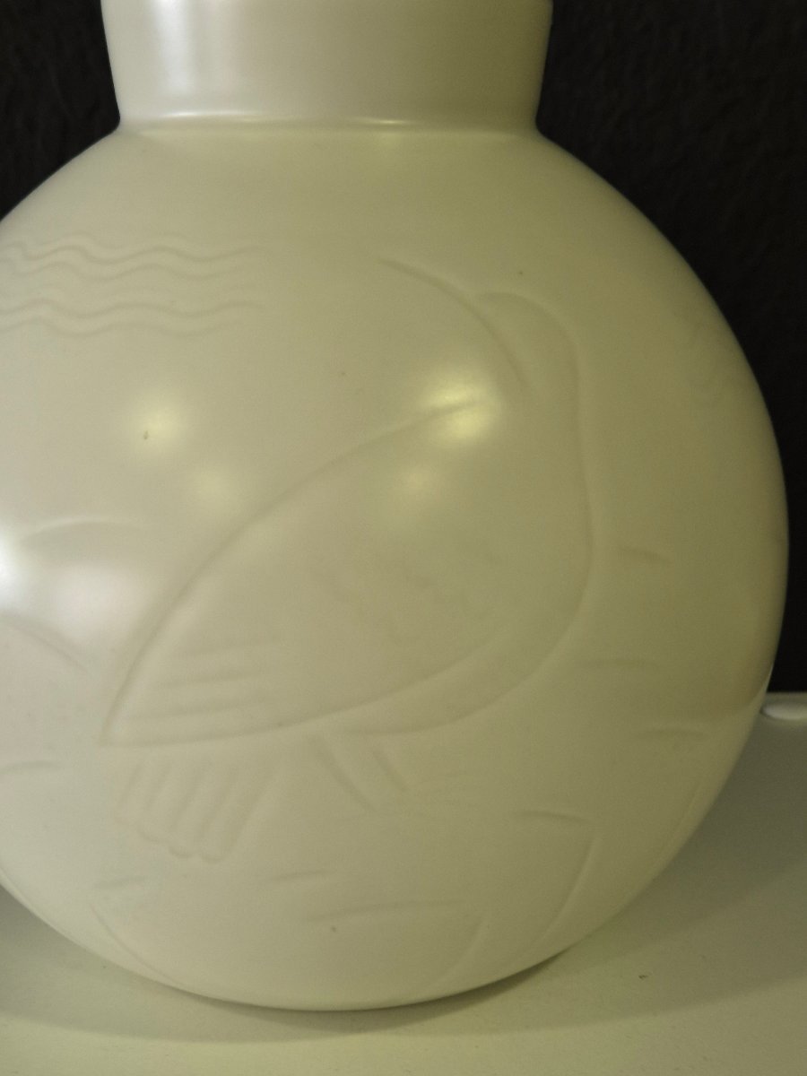 Catinka Olsen.  Denmark. Scandinavian Glazed Porcelain Vase-photo-3