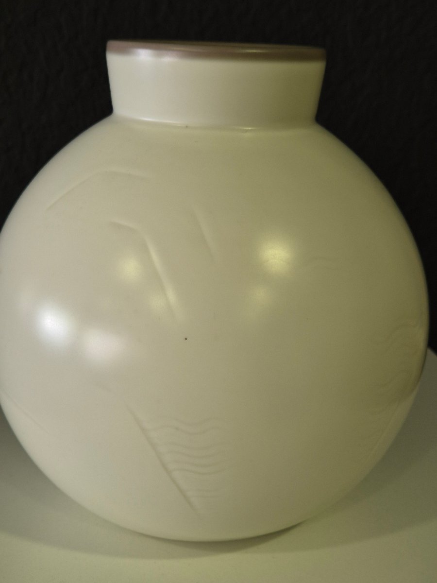Catinka Olsen.  Denmark. Scandinavian Glazed Porcelain Vase-photo-1