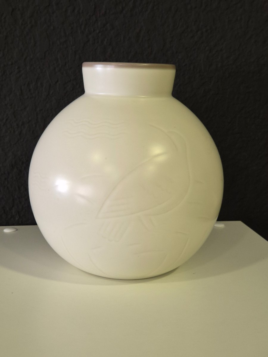 Catinka Olsen.  Denmark. Scandinavian Glazed Porcelain Vase