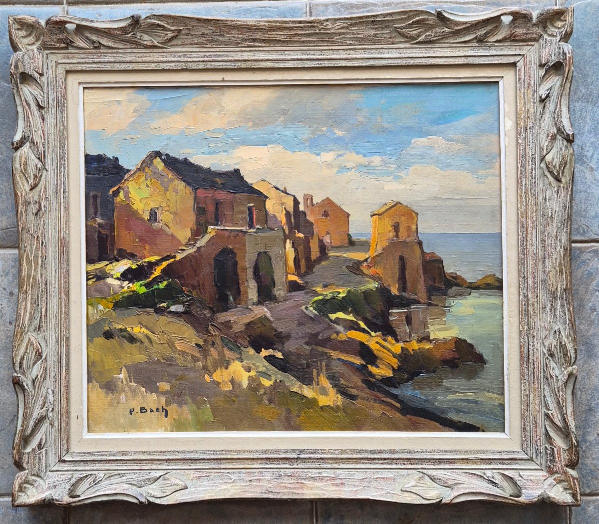 TABLEAU MARINE CORSE. HUILE SUR TOILE