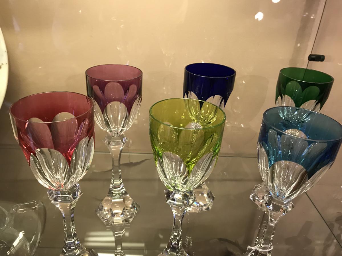 service verres de couleur en cristal Saint Louis Modèle Chambord -photo-3