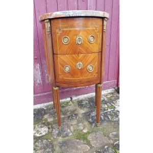 Petite commode en marqueterie dessus marbre