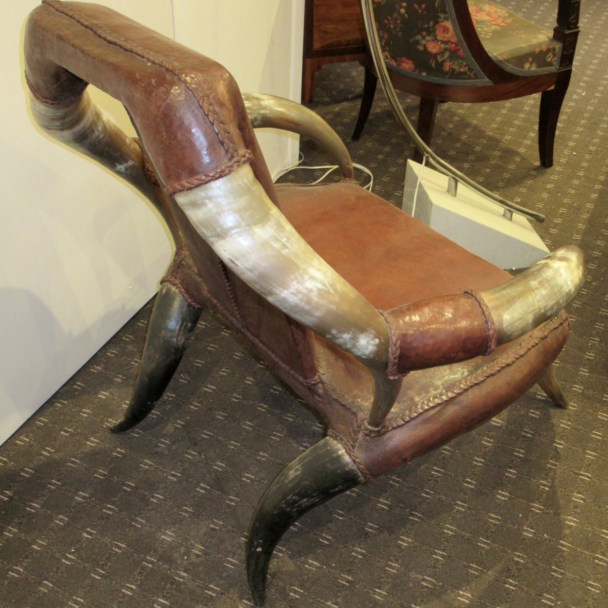 Fauteuil Ethnique En Corne De Buffle-photo-1