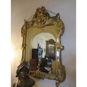 grand miroir 18° bois doré