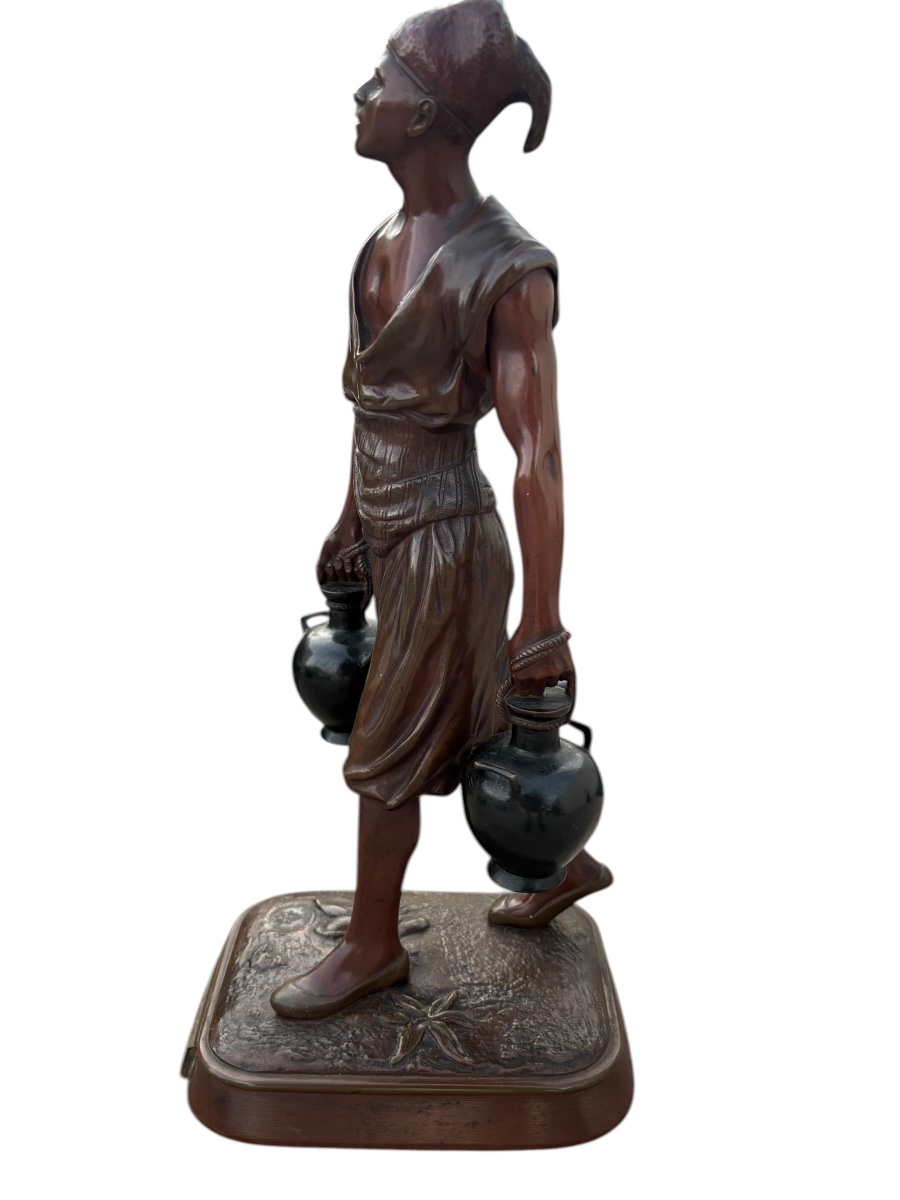 Bronze Tunisian Water Carrier By Didier Debut-photo-1