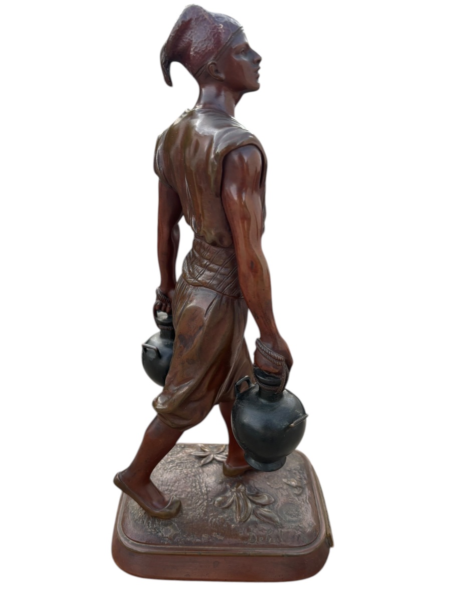 Bronze Tunisian Water Carrier By Didier Debut-photo-2