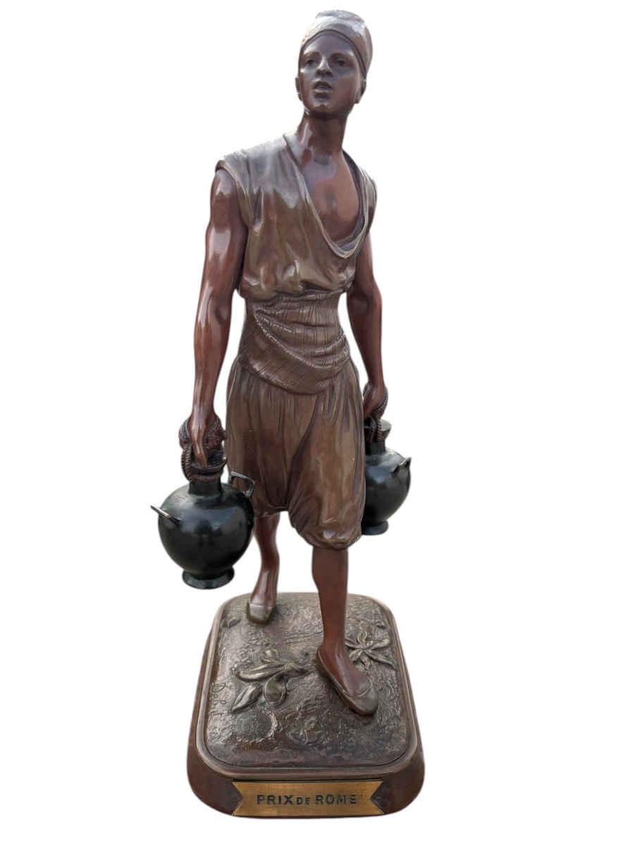 Bronze Tunisian Water Carrier By Didier Debut