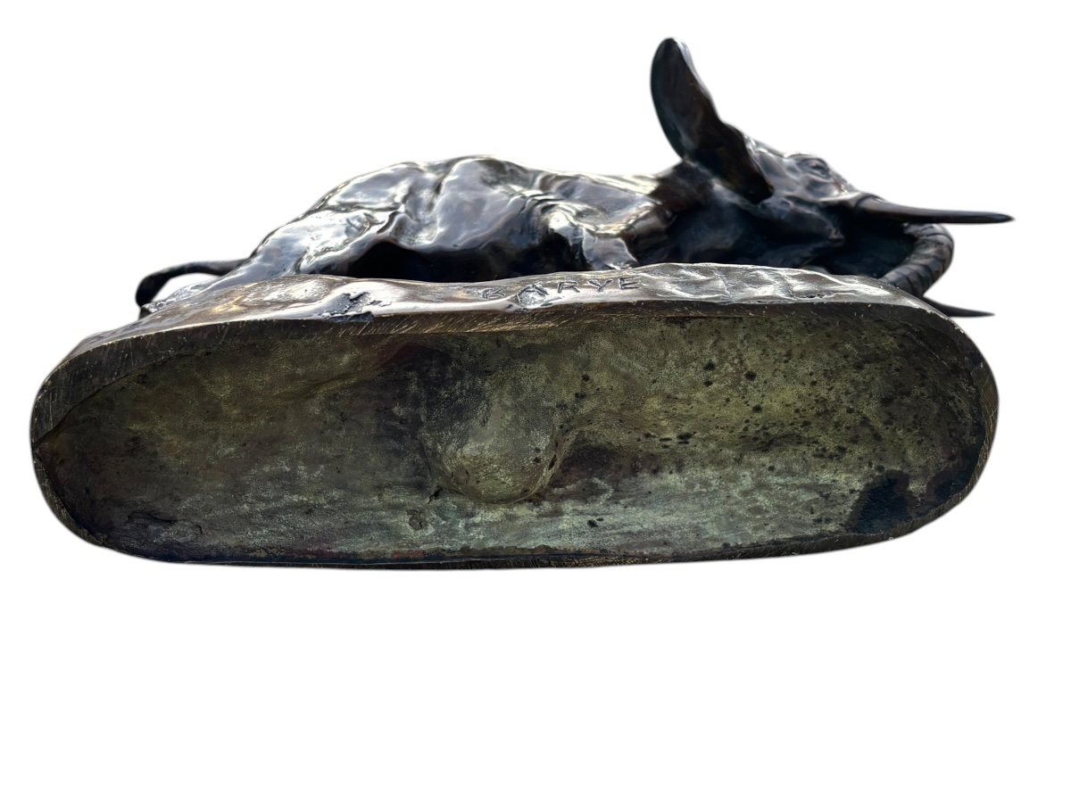Sculpture Eléphant en bronze d'après Antoine Louis Barye-photo-2