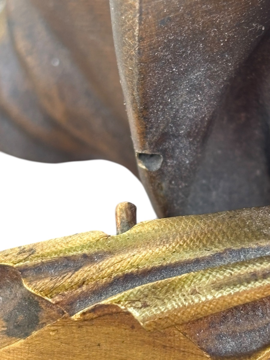 Bronze Sculpture By François Moreau Woman With Harp-photo-4
