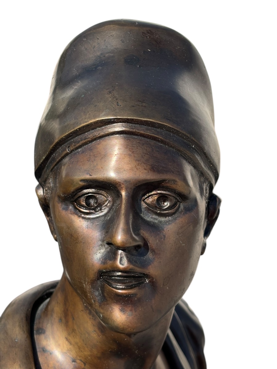 Grand bronze représentant un porteur d'eau Circa 1950-photo-2