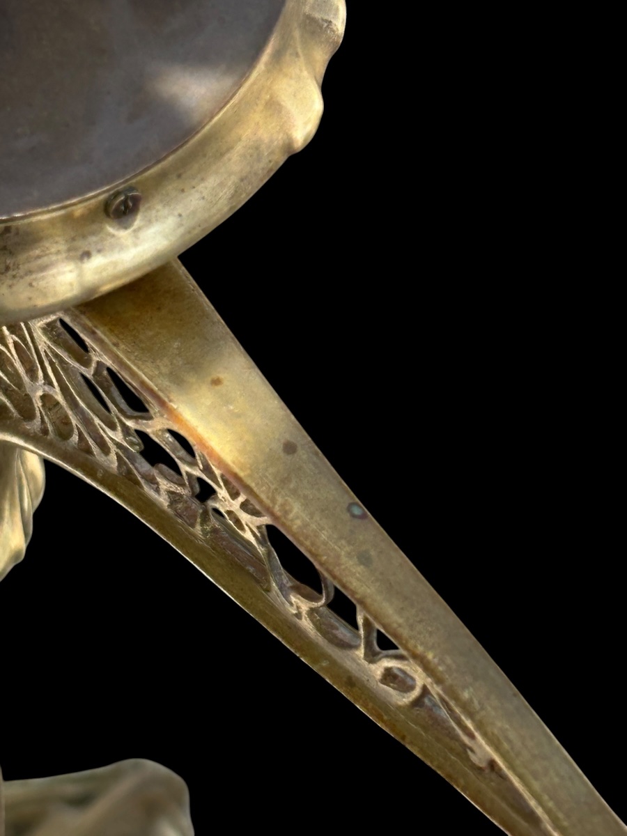 Louis Majorelle ( Toul 1859 - Nancy 1926 ) Ormolu Lamp Base-photo-1
