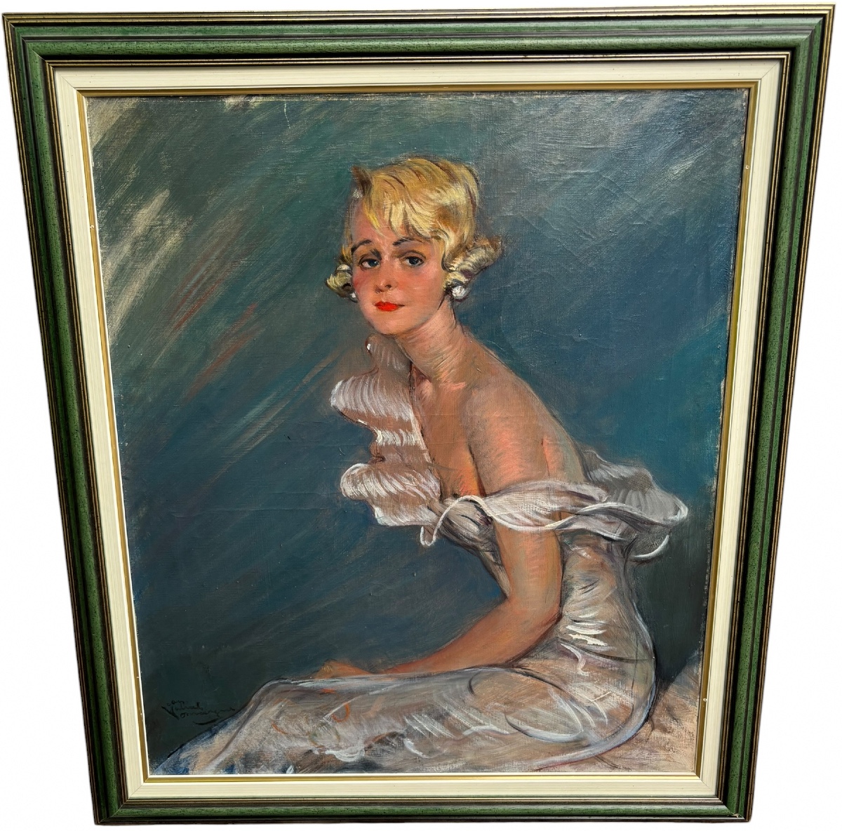 Grand Tableau Huile sur toile Jeune femme de Jean Gabriel Domergue