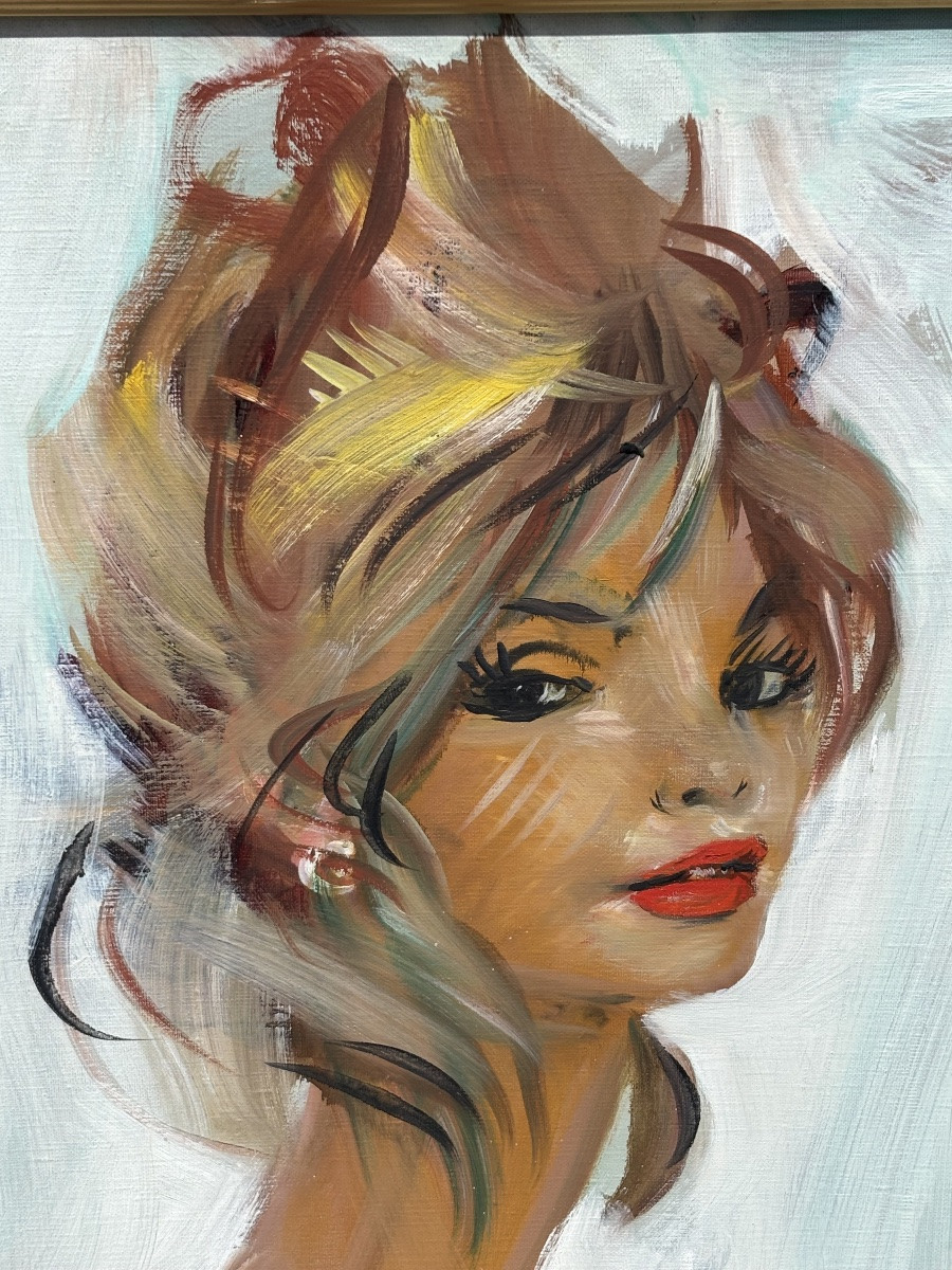 Tableau nu de Jean Gabriel Domergue avec cachet atelier Domergue au dos-photo-3