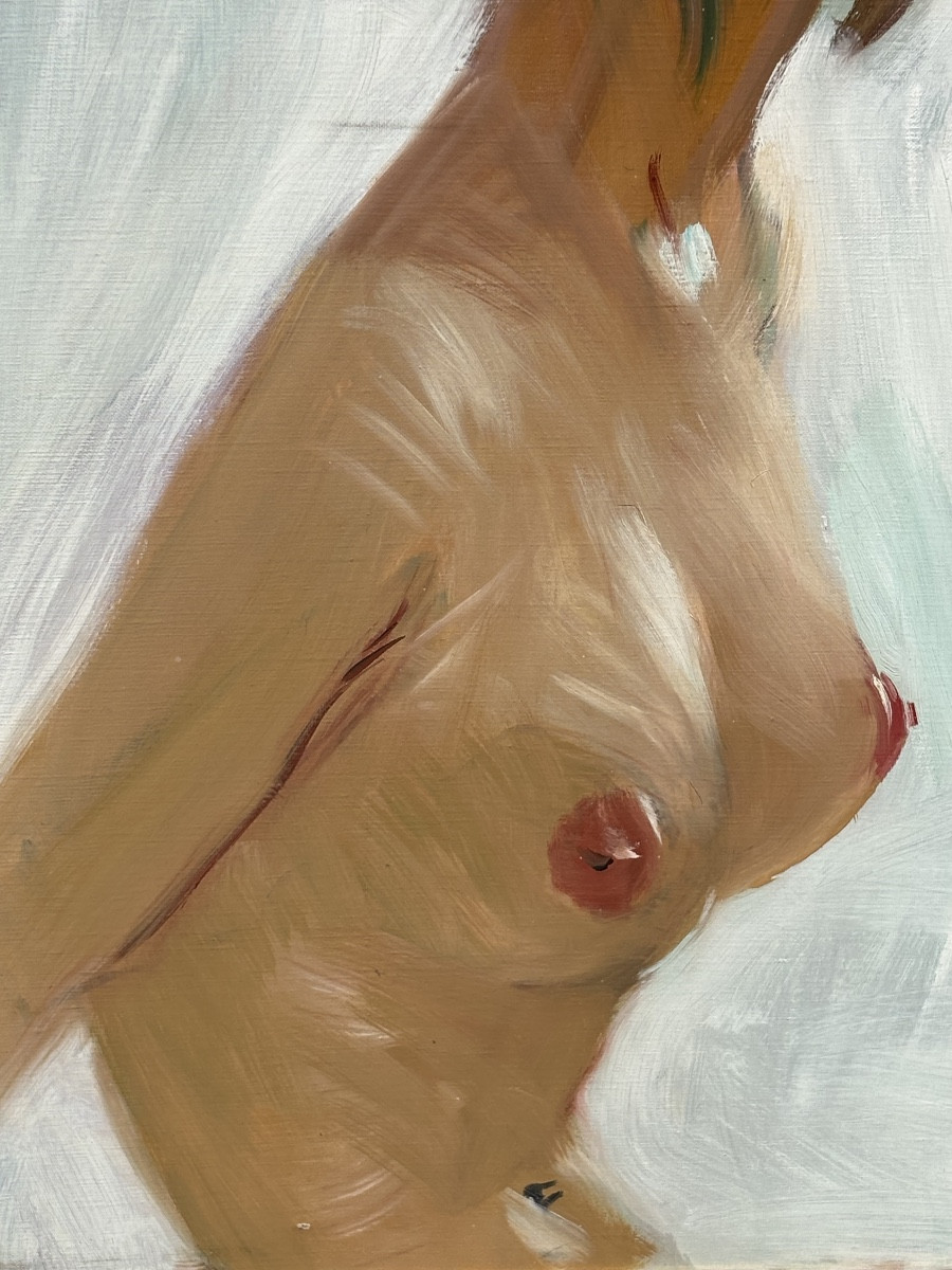 Tableau nu de Jean Gabriel Domergue avec cachet atelier Domergue au dos-photo-4