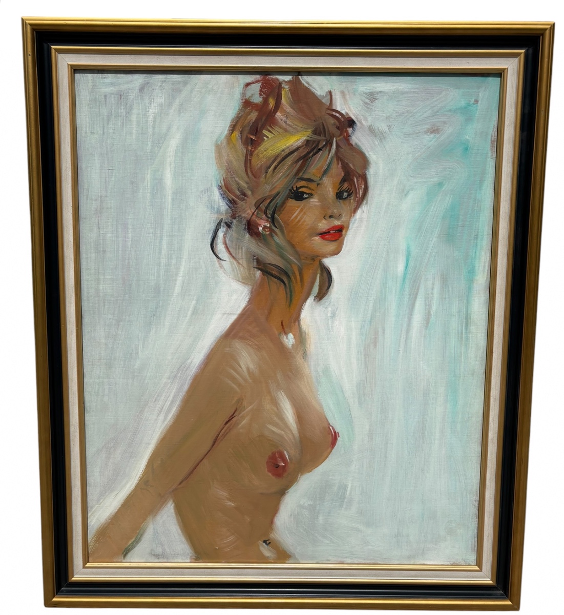 Tableau nu de Jean Gabriel Domergue avec cachet atelier Domergue au dos