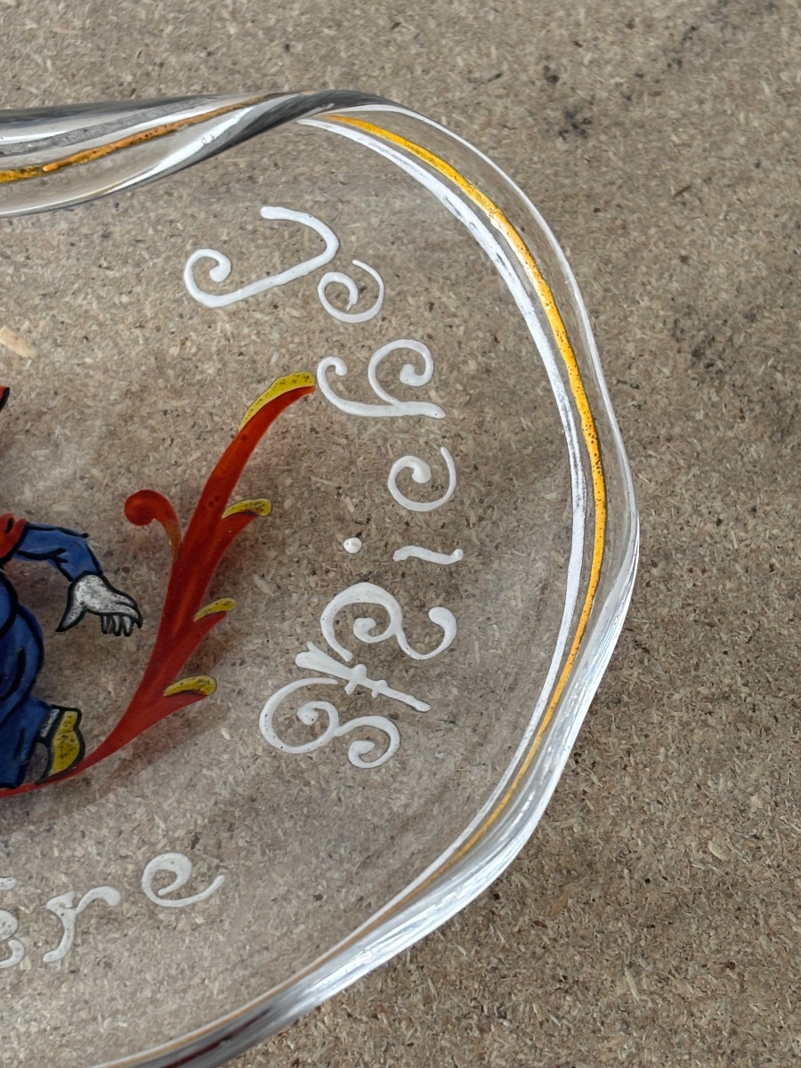 Humorous Trinket Dish: “c’est La Mère Michel” By émile Gallé, Made Of Enameled Glass -photo-4