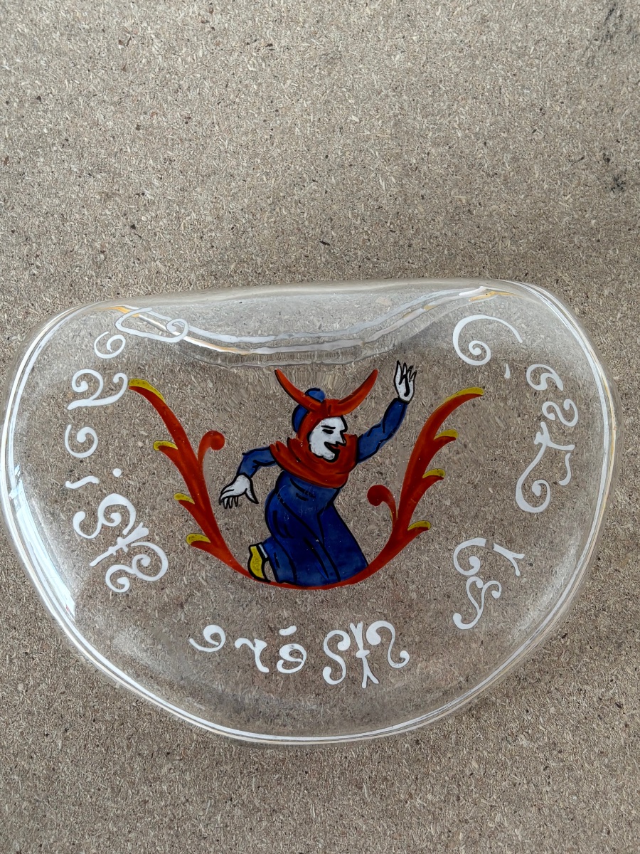 Humorous Trinket Dish: “c’est La Mère Michel” By émile Gallé, Made Of Enameled Glass -photo-3