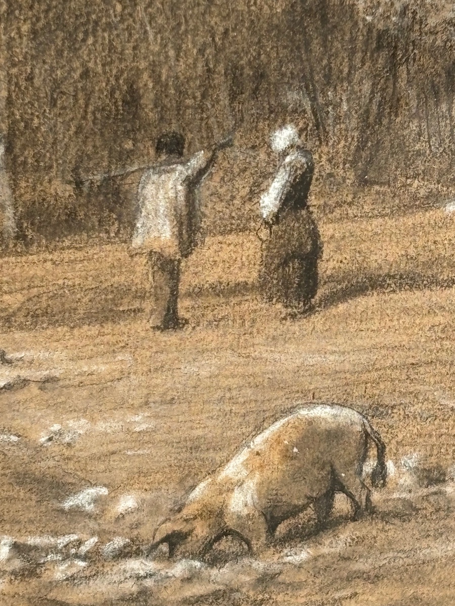 Large Drawing By François émile Michel (1828–1909) -photo-4