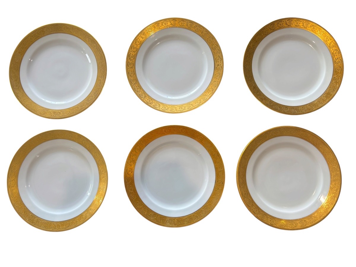 Set Of 6 Haviland Thistle Dinner Plates