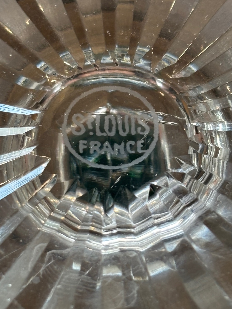 Saint Louis Tommy Green Wine Glasses, 19.8 Cm Tall (price Per Glass).-photo-2