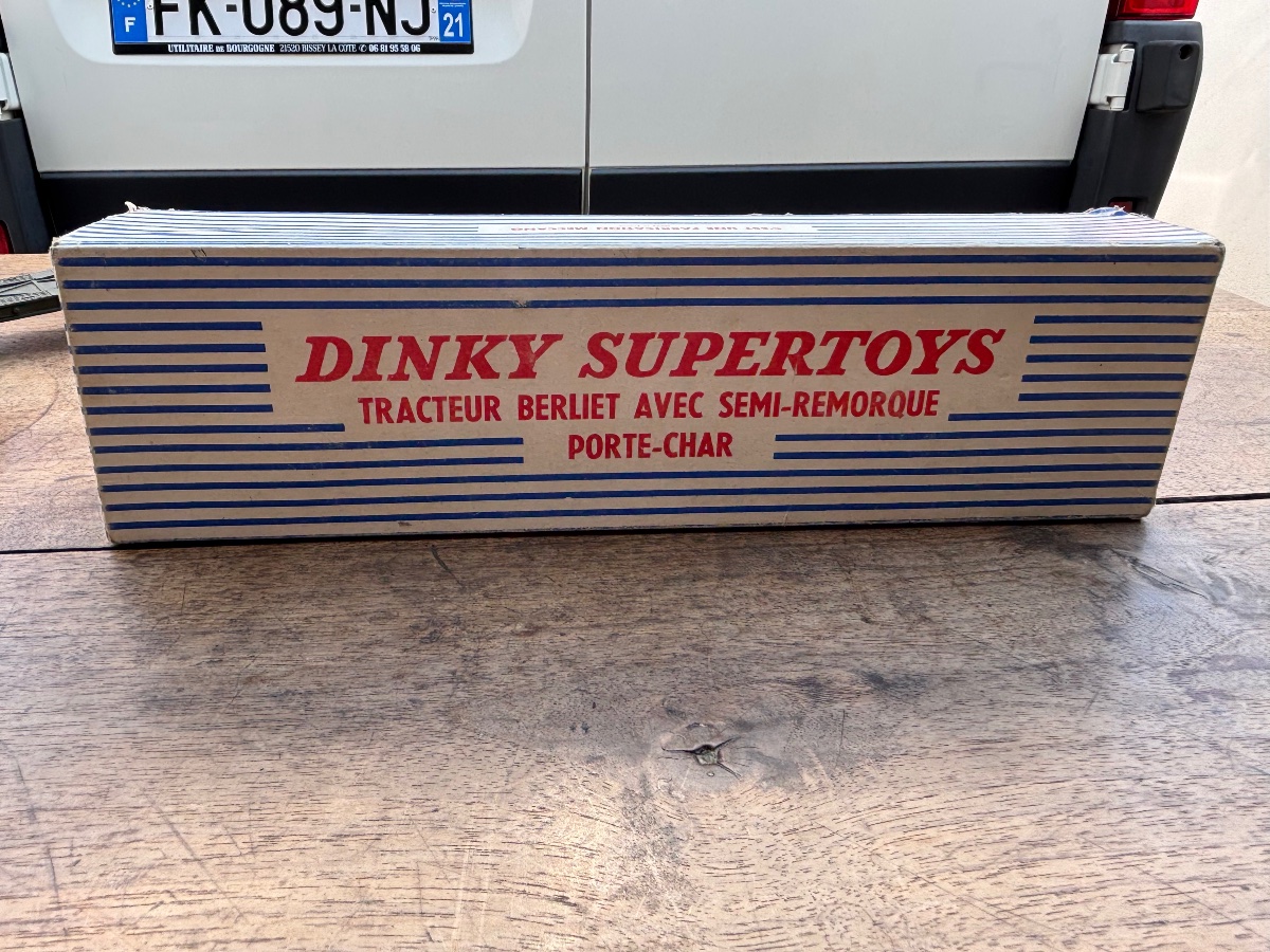 DINKY SUPERTOYS TRACTEUR BERLIET AVEC SEMI-REMORQUE PORTE-CHAR-photo-8