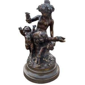 Bronze Group After Clodion Lost-wax Casting By Laugaraise Bronze Foundry