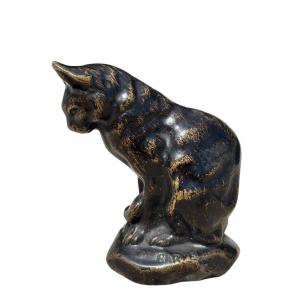 Bronze Cat By Barye